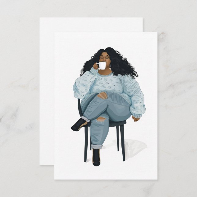 Black Woman Blank Card (Front/Back)