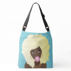 Black Woman, Blonde Afro, Pink Bubblegum, Blue