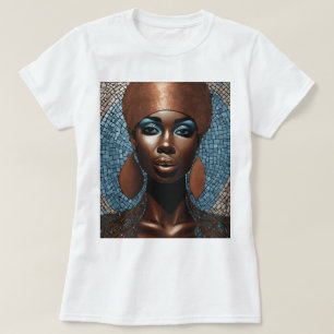 Black Woman Blue Copper Mosaic T-Shirt