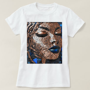 Black Woman Blue Copper Mosaic T-Shirt