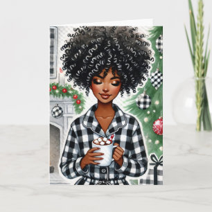 Black Woman Christmas Card Black Greeting Card