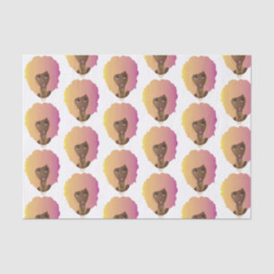 Black Woman, Colourful Orange & Pink Afro Tissue Paper