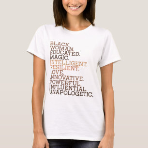 Black Woman Educated Magic BHM African History Mel T-Shirt