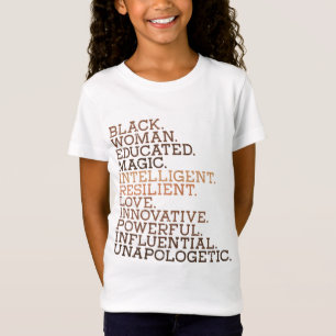 Black Woman Educated Magic BHM African History Mel T-Shirt