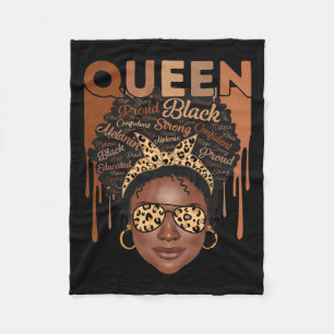 Black Woman Educated Strong Melanin Queen African Fleece Blanket