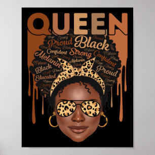 Black Woman Educated Strong Melanin Queen African Poster