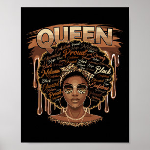 Black Woman Educated Strong Melanin Queen African Poster
