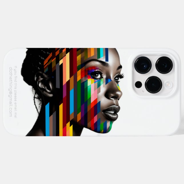 Black Woman Face Colour Bars Portrait Case-Mate iPhone Case (Back (Horizontal))