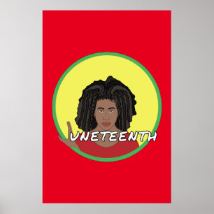 Black Woman forming the letter J for Juneteenth Poster
