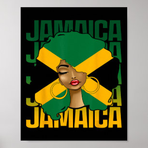 Black Woman Girl Happy Independence Day Jamaica  Poster