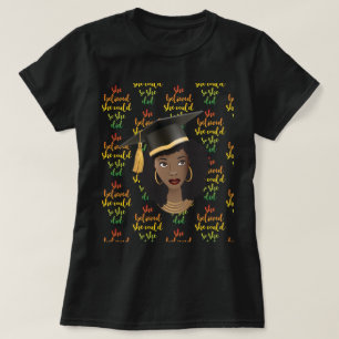 Black Woman Graduation Cap, She Believed She Could T-Shirt