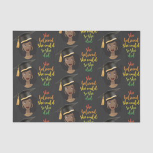 Black Woman Graduation Cap, She Believed She Could Tissue Paper