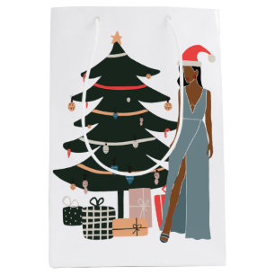 Black Woman Holiday Gift Bag