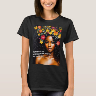 Black Woman I Am the Storm Floral Watercolor Art T-Shirt