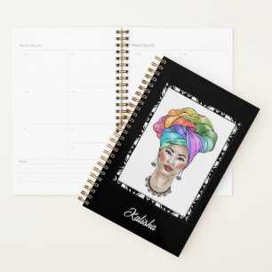 Black Woman in a Colorful Turban Planner