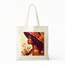 Black Woman in Floral Garden Toe Bag