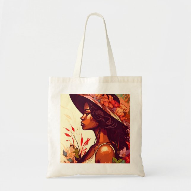 Black Woman in Floral Garden Toe Bag (Front)