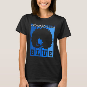 Black Woman In November We Wear Blue Type 1 Diabet T-Shirt