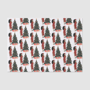 Black Woman Leo Zodiac Christmas Ornament Tissue Paper