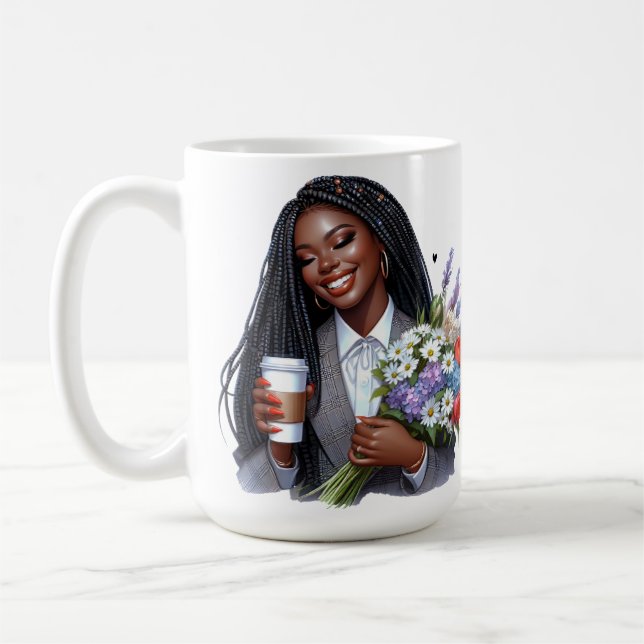 Black woman melanin sista African American women Coffee Mug (Left)