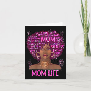 Black woman mum life mum african american happy card