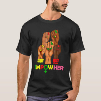 Black Woman Nails African American Black History M T-Shirt