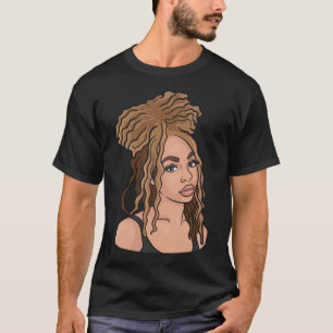 Black Woman Natural Hair Golden Locs T-Shirt
