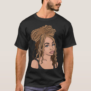 Black Woman Natural Hair Golden Locs T-Shirt