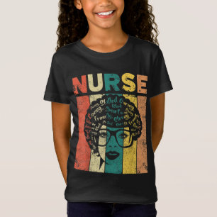 Black Woman Nurse Afro Black History Month Junetee T-Shirt