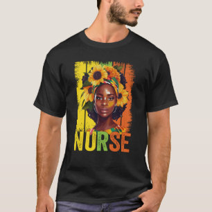 Black Woman Nurse Afro Melanin Vintage Black Histo T-Shirt