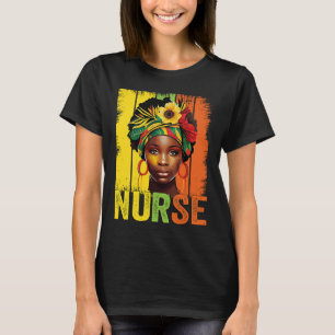 Black Woman Nurse Afro Melanin Vintage Black Histo T-Shirt