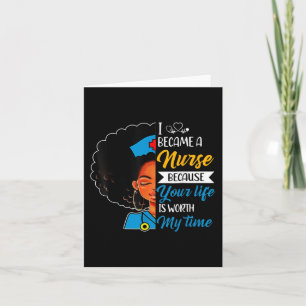 Black Woman Nurse Afro Retro Cool Black History Mo Card