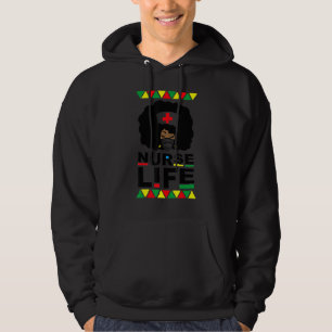 Black Woman Nurse Afro Retro Cool Black History Mo Hoodie