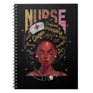 Black Woman Nurse Afro Retro Cool Black History Mo Notebook