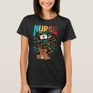 Black Woman Nurse Afro Retro Cool Black History Mo T-Shirt