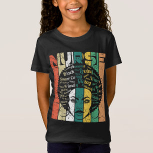 Black Woman Nurse Afro Retro Cool Black History Mo T-Shirt