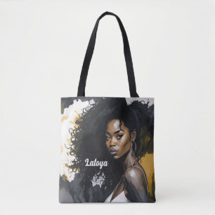 Black woman Personalised Tote Bag