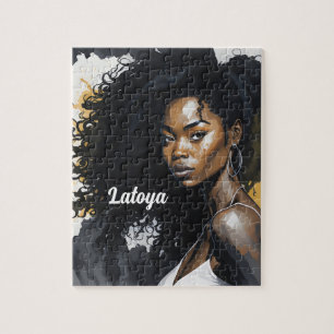 Black woman Personalized Jigsaw Puzzle