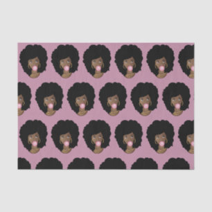 Black Woman, Popping Pink Bubble Gum, Light Purple Tissue Paper