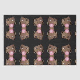 Black Woman, Popping Pink Bubblegum Tissue Paper