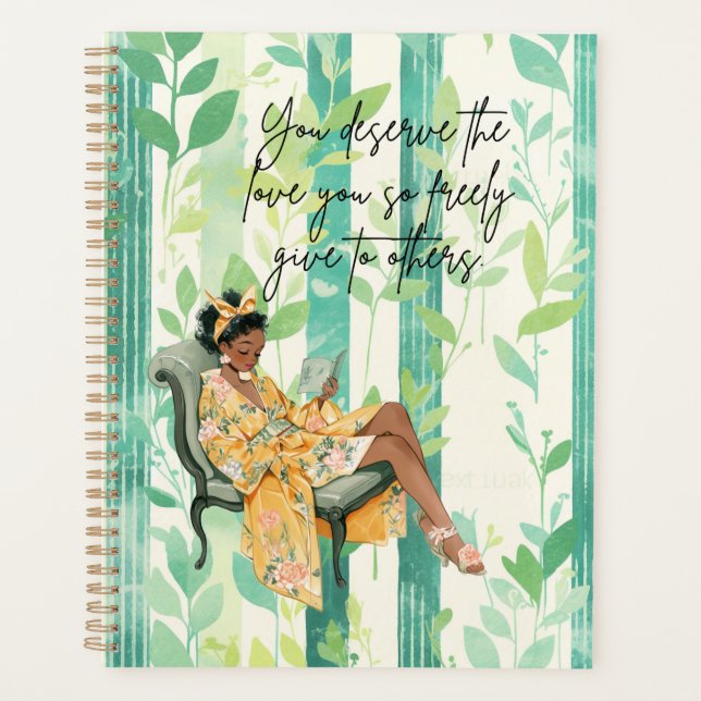 Black Woman Positive Affirmation  Planner (Front)