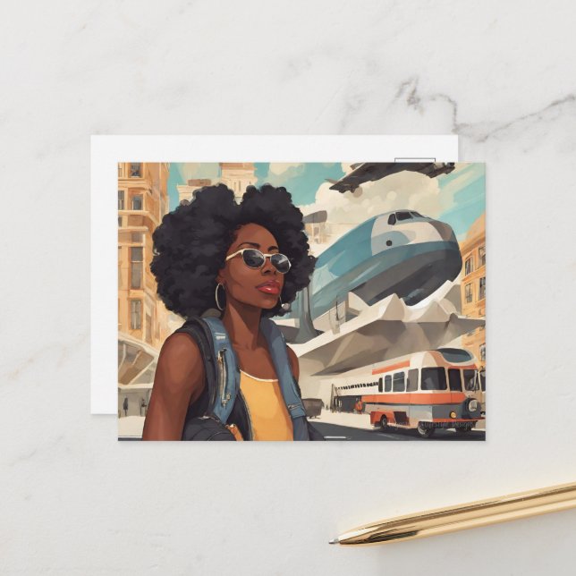 Black Woman Postcard (Front/Back In Situ)