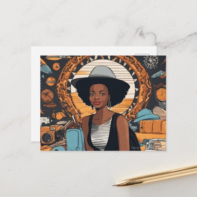 Black Woman Postcard (Front/Back In Situ)