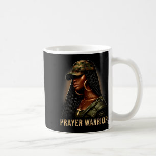 Black Woman Prayer Warrior Camo Christian Faith Em Coffee Mug