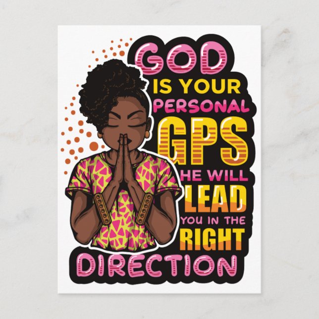 Black woman prayer warrior praying to God Holiday Postcard (Front)