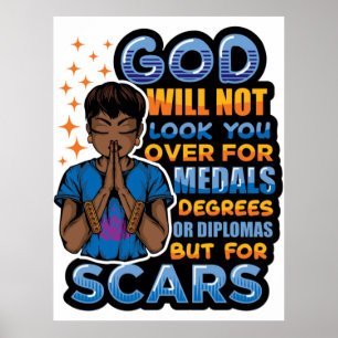 Black woman prayer warrior praying to God Poster