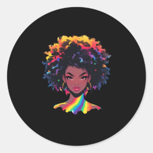 Black Woman Pride Month Sticker1 Classic Round Sticker