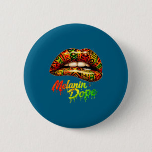 Black woman pride strong tribal lips melanin queen 6 cm round badge