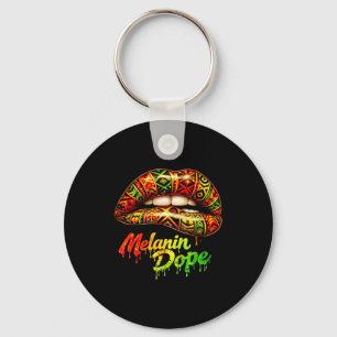 Black woman pride strong tribal lips melanin queen key ring