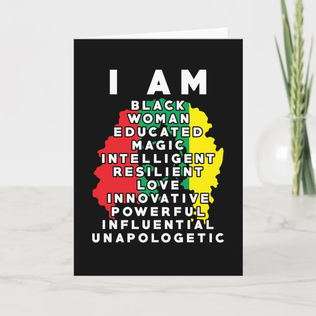 Black Woman Saying I Am Card (Front)
